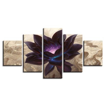 Canvas Wall Art of Black Lotus Flower