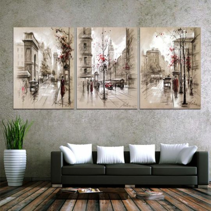Urban Abstract Canvas Art - Vibrant Cityscape Decor