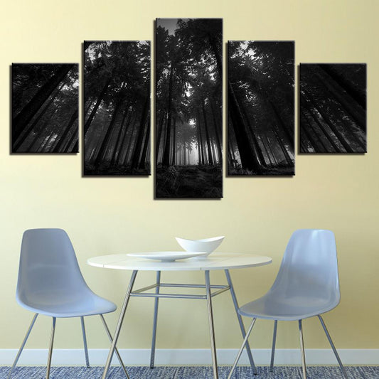 Canvas Artwork of Black Forest Trees for Wall Decor