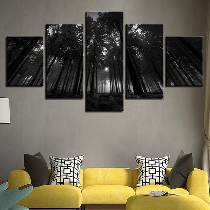 Canvas Artwork of Black Forest Trees for Wall Decor