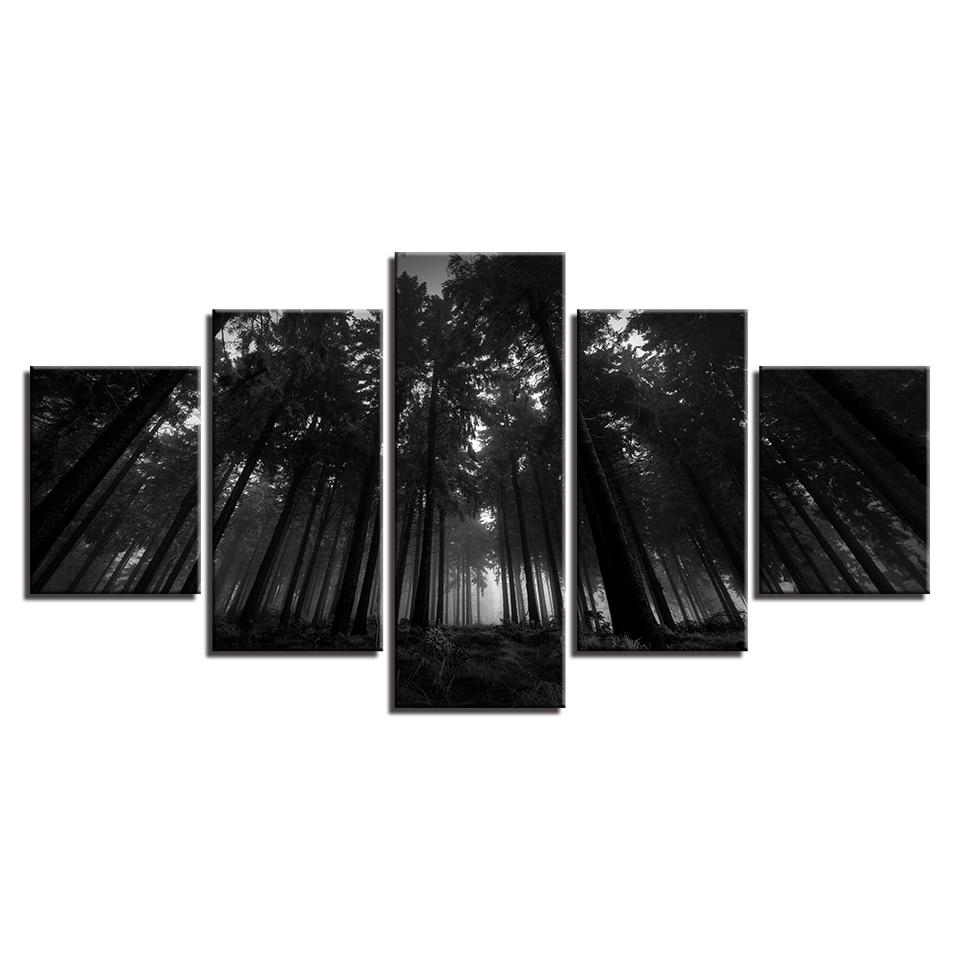 Canvas Artwork of Black Forest Trees for Wall Decor