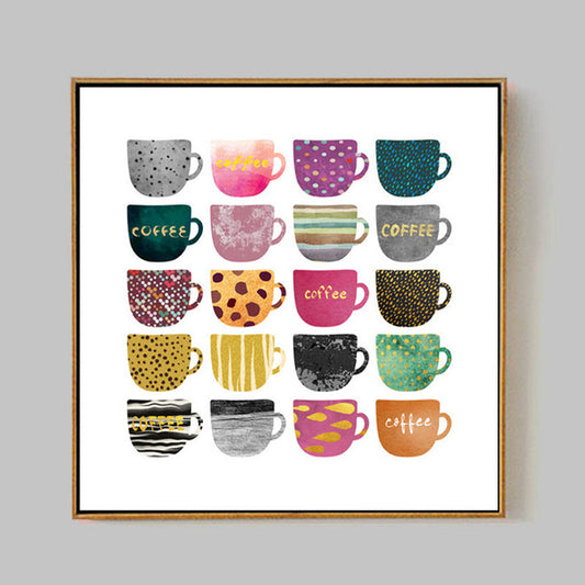 Canvas Artwork Featuring Unique Coffee Cup Designs