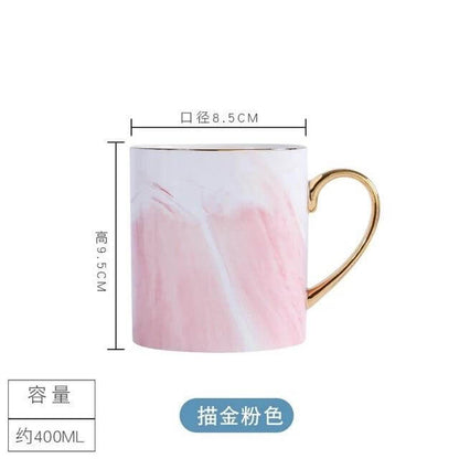 European Porcelain Mug with Marble Design