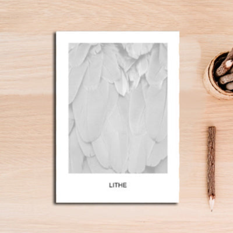 Canvas Wall Art Painting - Black and White Feather Design