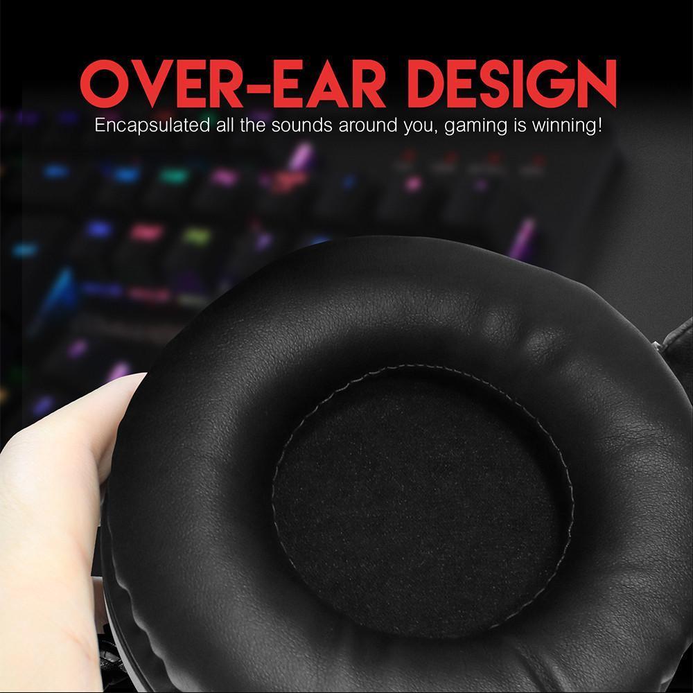 LED Light Gaming Headset with Volume Adjustment and USB Connection