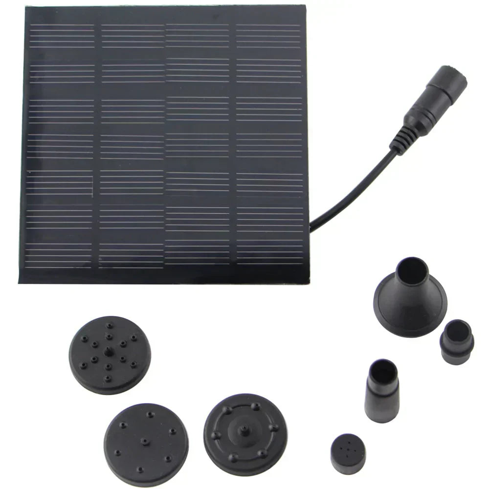 Solar Water Fountain for Pond or Birdbath – Includes 4 Spray Heads