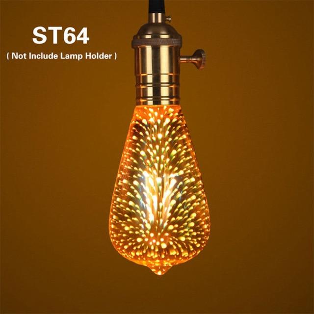 3D LED Night Light with Fireworks Star Effect