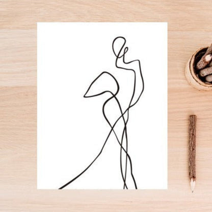 Monochrome Elegance: Curved Abstract Canvas Art