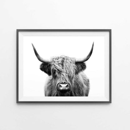 Highland Landscape Canvas Art – Black and White Wall Decor
