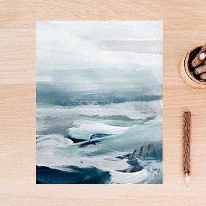 Serene Blue Mountain Abstract Canvas Art for Modern Spaces