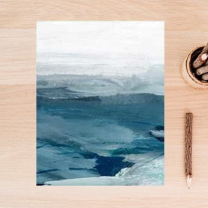 Serene Blue Mountain Abstract Canvas Art for Modern Spaces