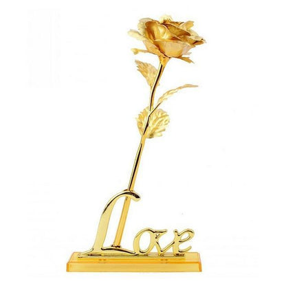 Rose in 24K Foil Plating - Gold Coloured Flower Decoration