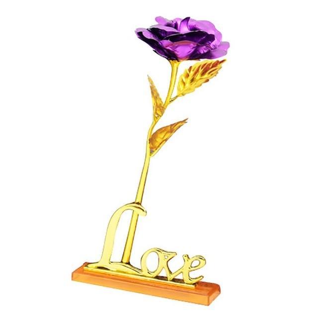 Rose in 24K Foil Plating - Gold Coloured Flower Decoration