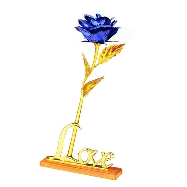 Rose in 24K Foil Plating - Gold Coloured Flower Decoration