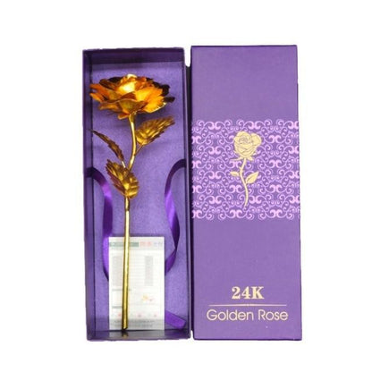 Rose in 24K Foil Plating - Gold Coloured Flower Decoration