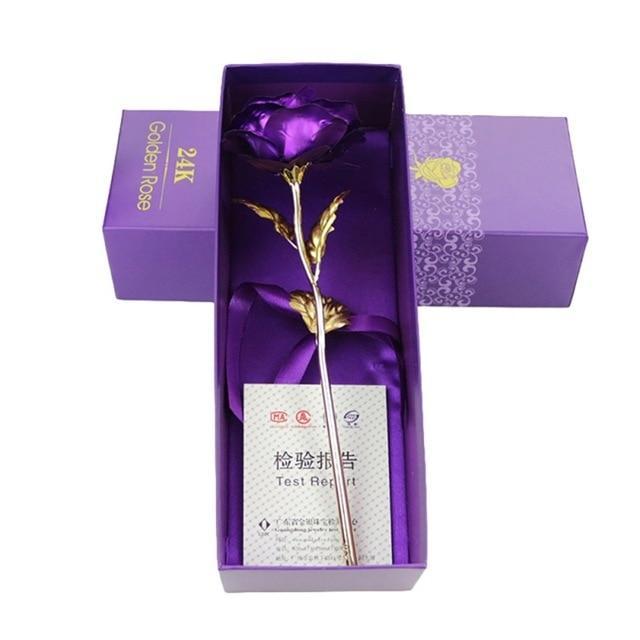 Rose in 24K Foil Plating - Gold Coloured Flower Decoration