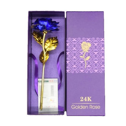 Rose in 24K Foil Plating - Gold Coloured Flower Decoration