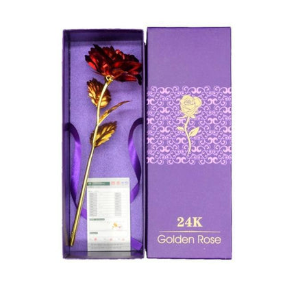 Rose in 24K Foil Plating - Gold Coloured Flower Decoration