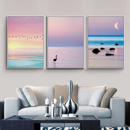 Canvas Art Print of Stunning Sunset over the Sea