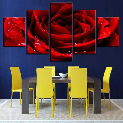 Canvas Wall Art Featuring Stunning Red Rose