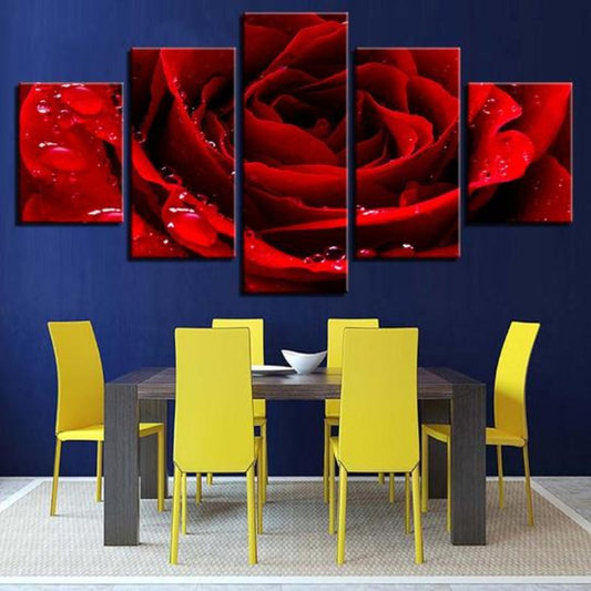 Canvas Wall Art Featuring Stunning Red Rose
