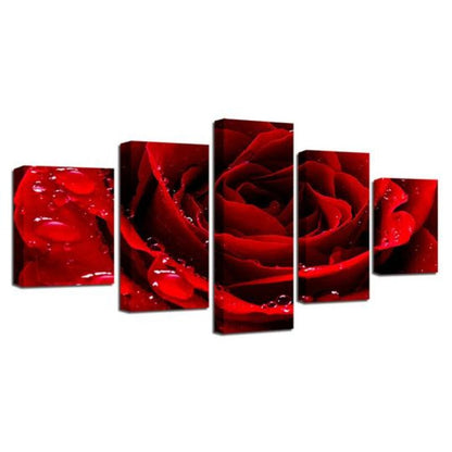Canvas Wall Art Featuring Stunning Red Rose