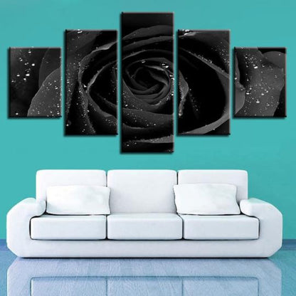 Canvas Art Print - Black Rose Wall Decor