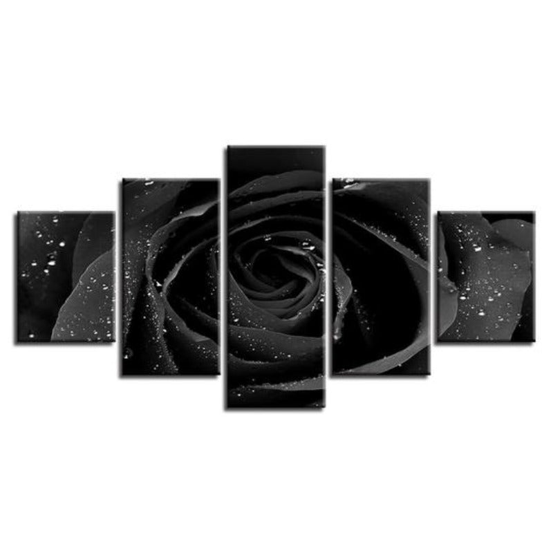 Canvas Art Print - Black Rose Wall Decor