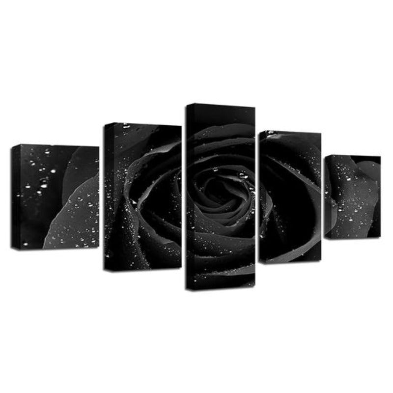 Canvas Art Print - Black Rose Wall Decor
