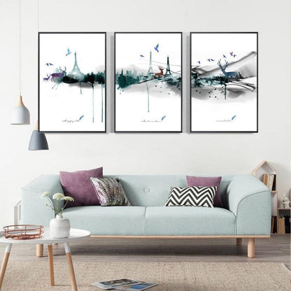 Chic Parisian Deer Canvas Art - Eiffel Tower Inspiration