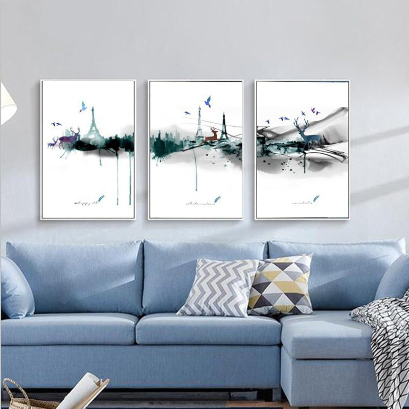 Chic Parisian Deer Canvas Art - Eiffel Tower Inspiration