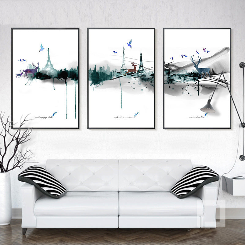 Chic Parisian Deer Canvas Art - Eiffel Tower Inspiration