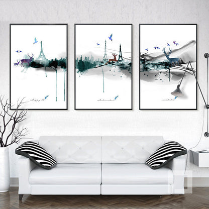 Chic Parisian Deer Canvas Art - Eiffel Tower Inspiration