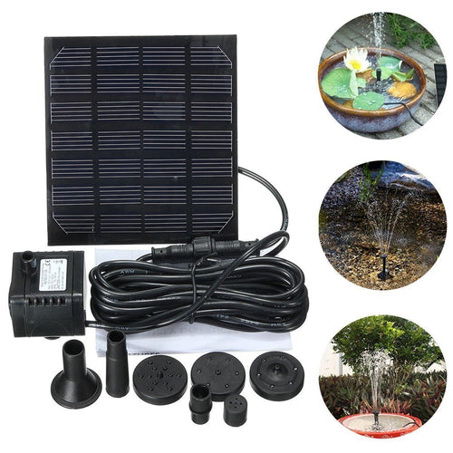 Solar Water Fountain for Pond or Birdbath – Includes 4 Spray Heads