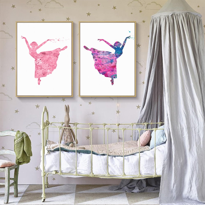 Canvas Wall Art depicting Ballet Dancers for Girls