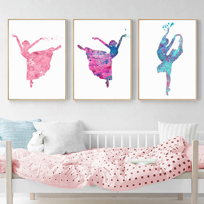 Canvas Wall Art depicting Ballet Dancers for Girls