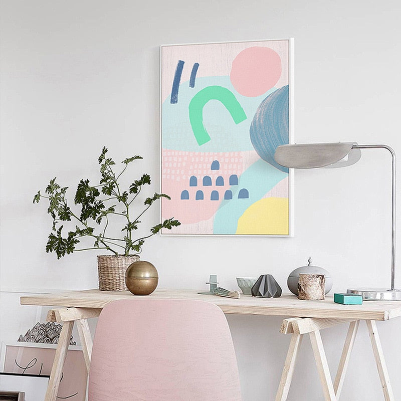 Charming Pink Abstract Princess - Canvas Wall Art Décor