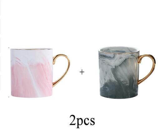 European Porcelain Mug with Marble Design