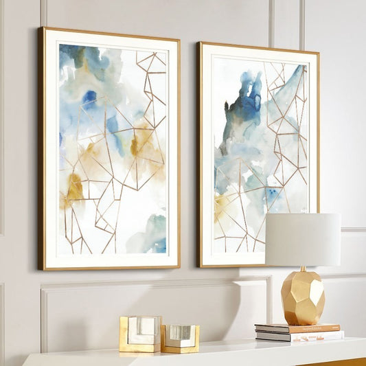 Elegant Geometric Watercolor Canvas Art for Home Decor