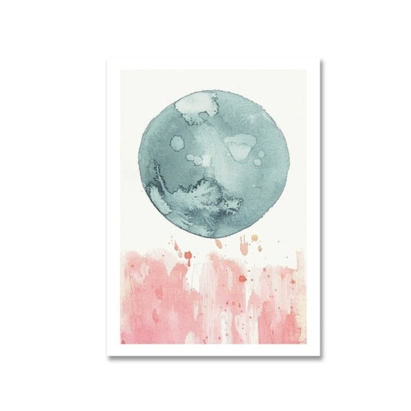 Elegant Pink and Blue Abstract Canvas Art for Modern Spaces