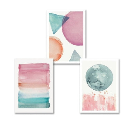 Elegant Pink and Blue Abstract Canvas Art for Modern Spaces