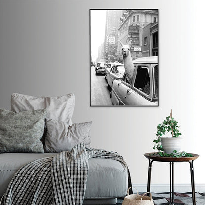 Taxi Canvas Art featuring Alpaca – Wall Decoration