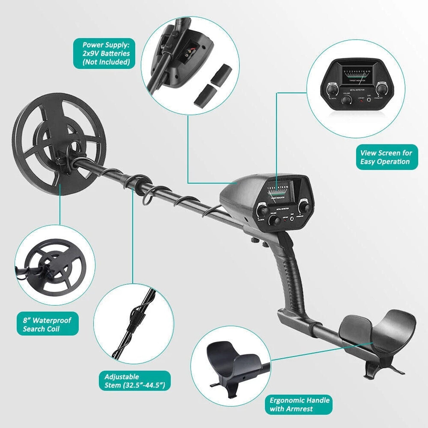 Metal Detector with Waterproof Design