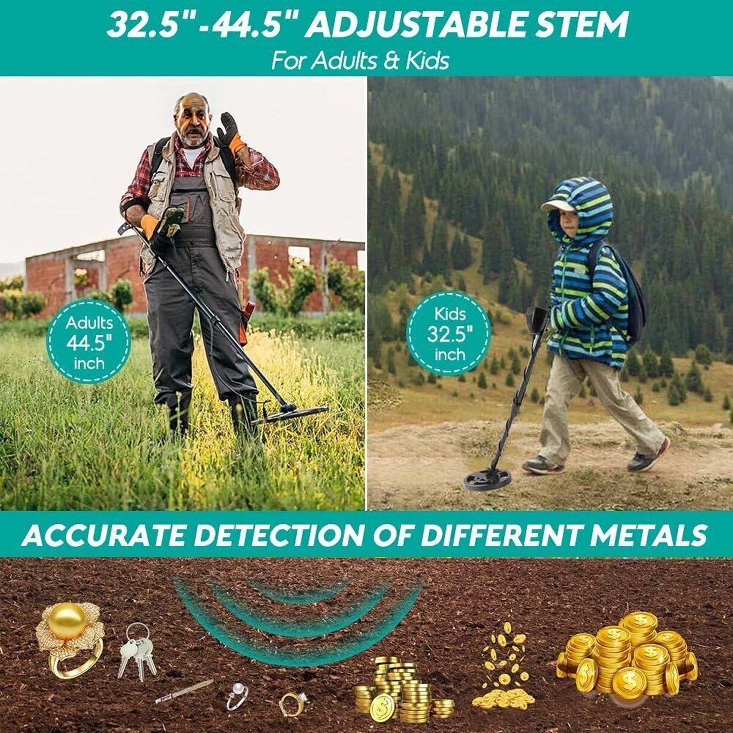 Metal Detector with Waterproof Design