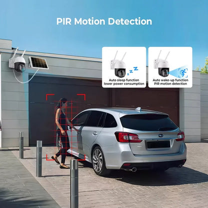 2K Solar WIFI PTZ Camera with Night Vision and Auto-Tracking