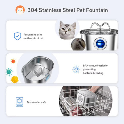 3.2L Stainless Steel Pet Water Dispenser for Dogs