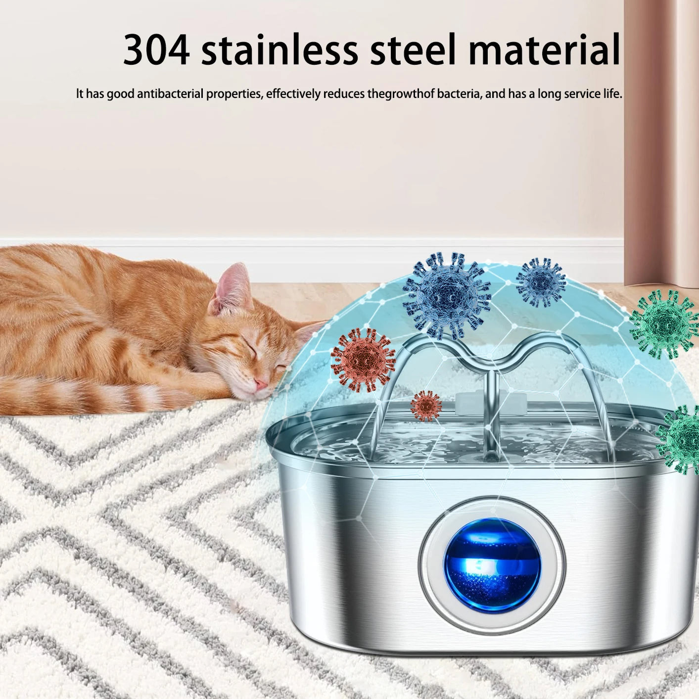 3.2L Stainless Steel Pet Water Dispenser for Dogs