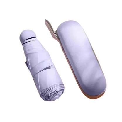Compact UV Protection Umbrella for Sun and Rain with Carrying Case