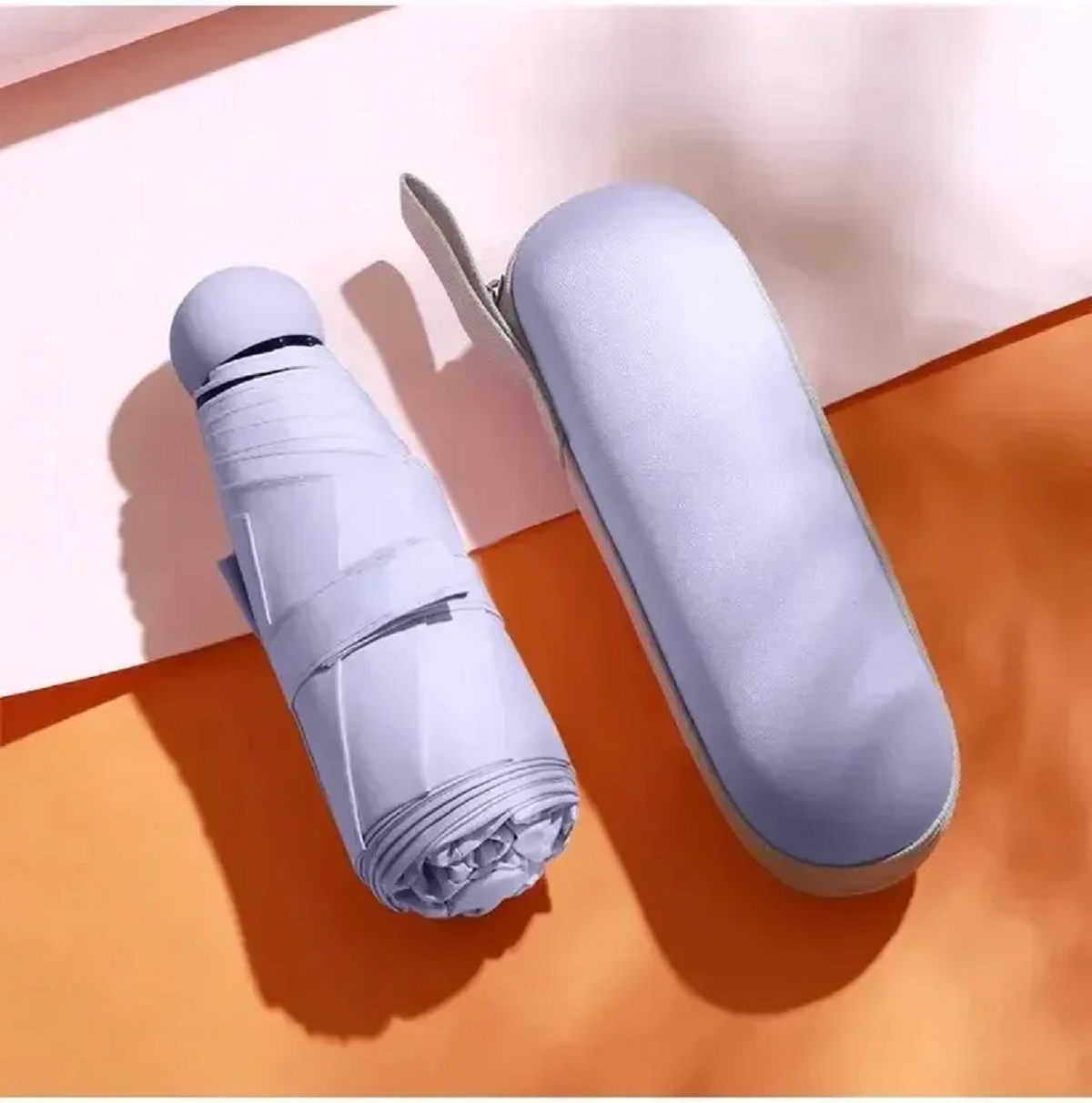 Compact UV Protection Umbrella for Sun and Rain with Carrying Case