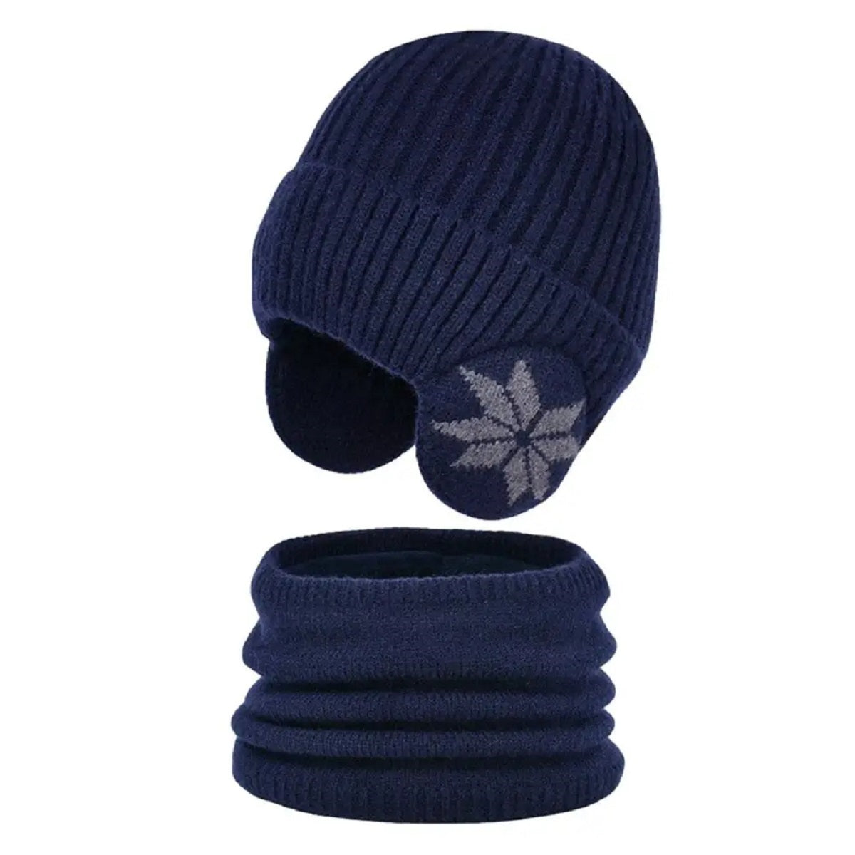 Dual Function Heated Knit Beanie and Neck Warmer